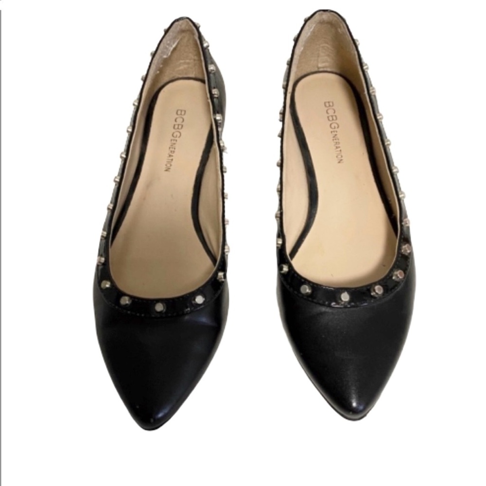 BCBGeneration Women’s studded black flats Size 6B/36